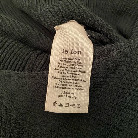 Wilfred Lefou bodysuit long sleeve rib knit thong green - Picture 6 of 8